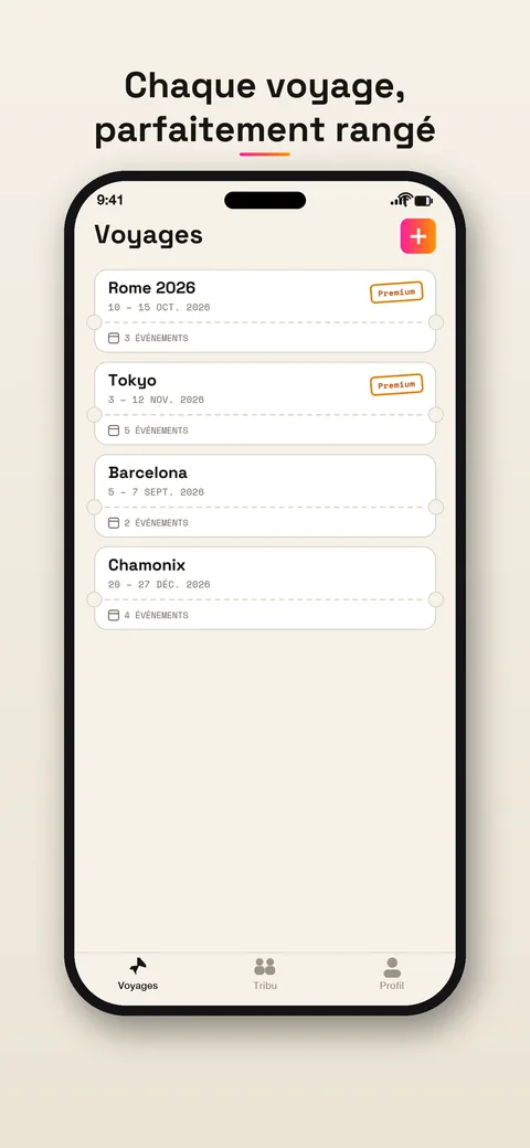 Liste des voyages